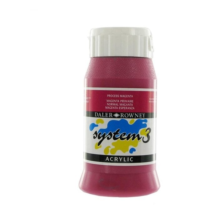 Daler-Rowney System 3 Process Magenta Acrylic Paint 500ml image number 1
