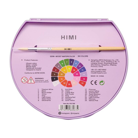 HIMI Purple Semi-Moist Watercolour Set 38 Pack  image number 5