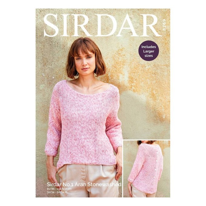 Sirdar No.1 Aran Stonewashed Top Digital Pattern 8269 image number 1