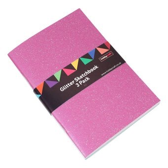 Assorted Glitter Sketchbook A5 3 Pack