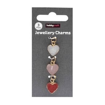Gold Heart Jewellery Charms 3 Pack