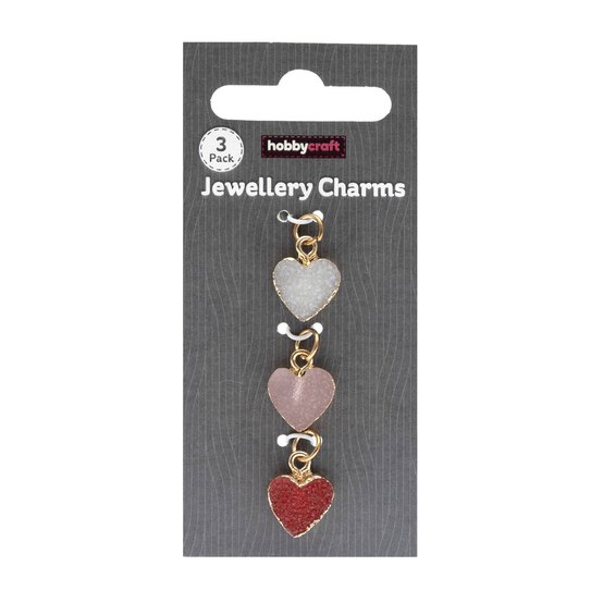 Gold Heart Jewellery Charms 3 Pack image number 1