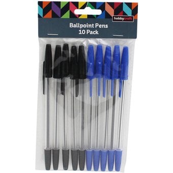 Blue and Black Ballpoint Pens 10 Pack image number 3