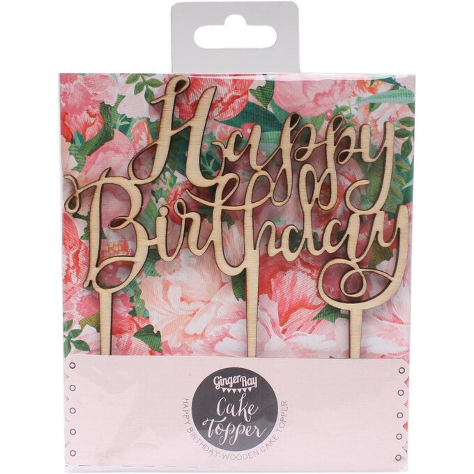 Ginger Ray Rose Gold Happy Birthday Cake Topper – The Caker's Pantry