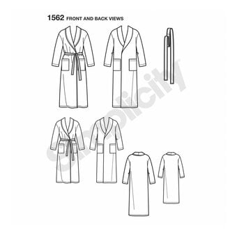 Simplicity Family Sleepwear Sewing Pattern 1562 image number 2