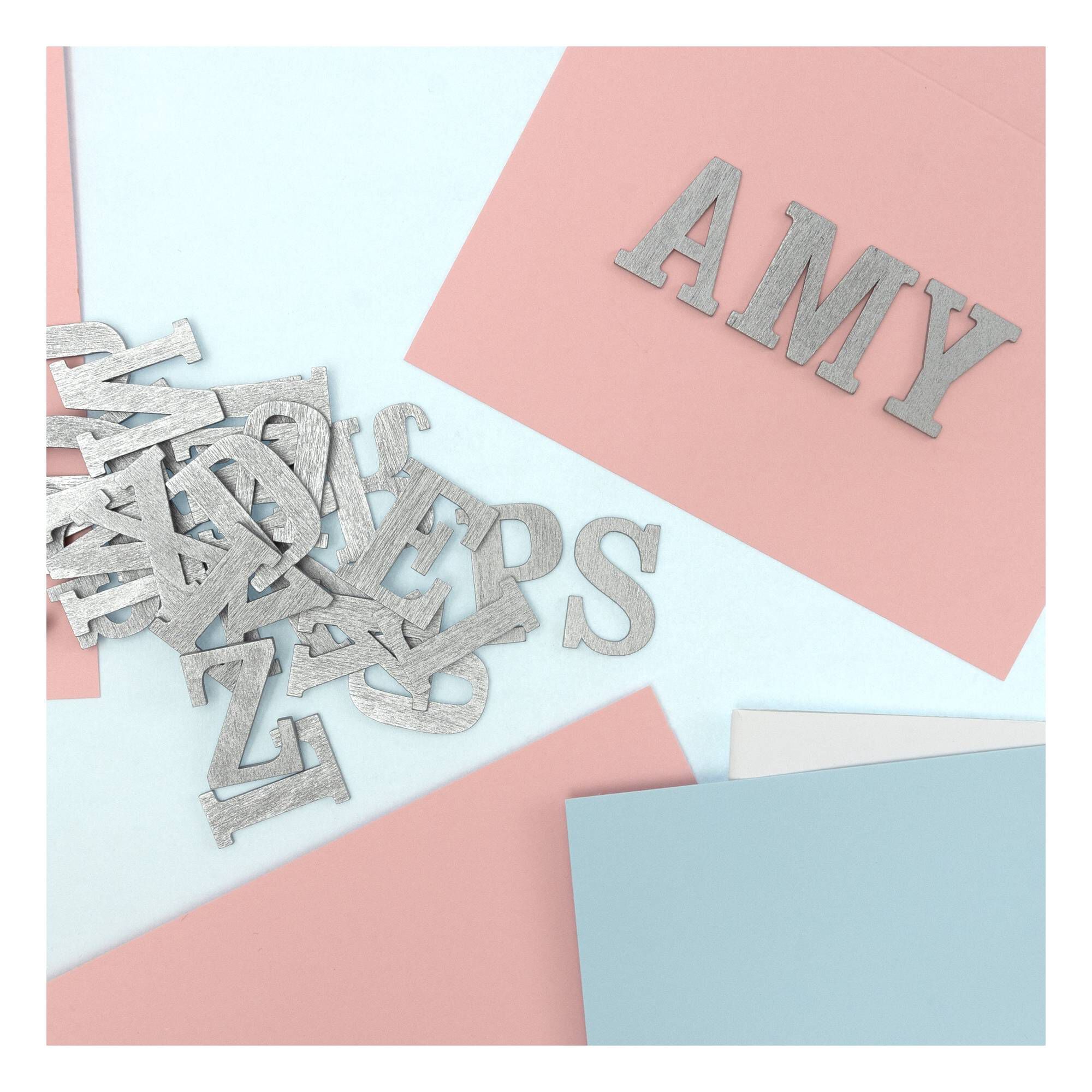 Silver Wooden Letters 52 Pieces | Hobbycraft