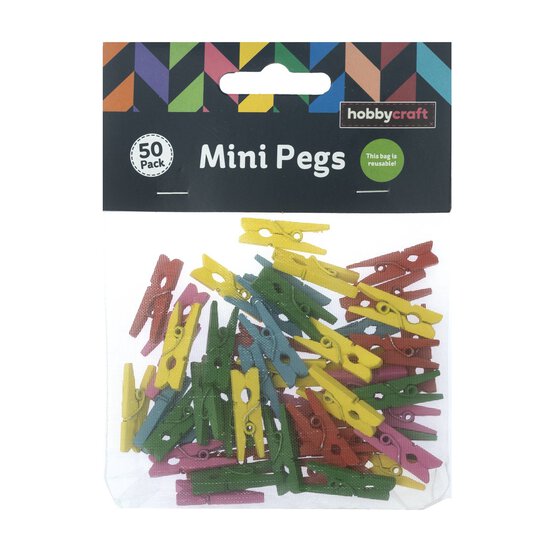 Mini Bright Wooden Pegs 50 Pack image number 4