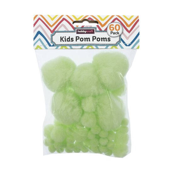 Pastel Green Pom Poms 60 Pack image number 4
