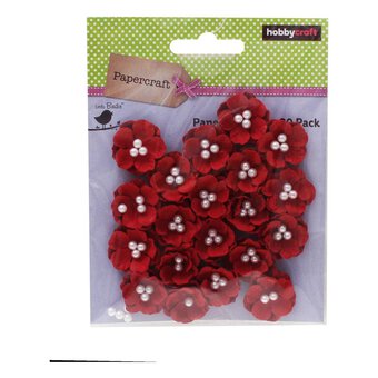 Sangria Pearl Blossom Paper Flowers 20 Pack