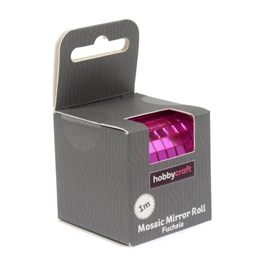 Fuchsia Mosaic Mirror Roll 1m image number 4