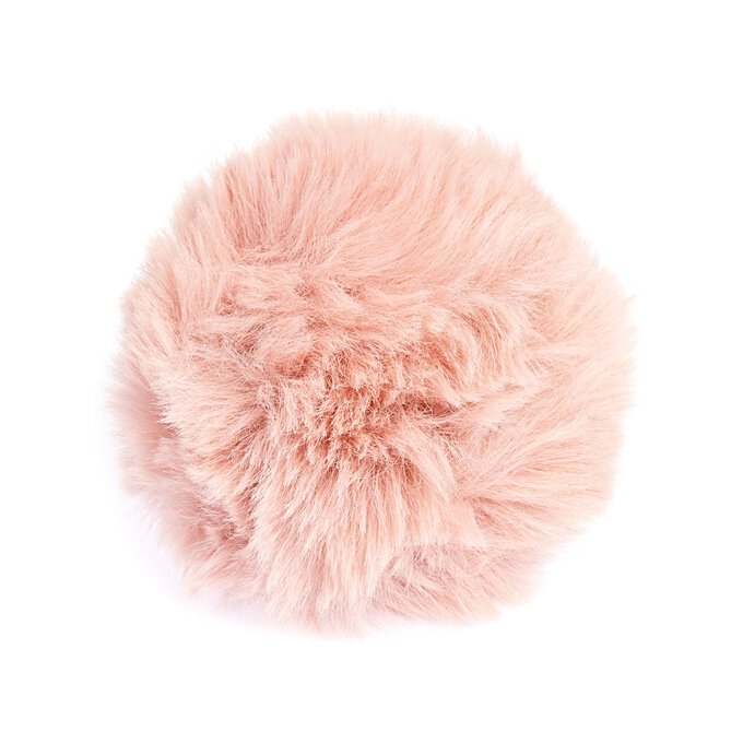 Pale Pink Faux Fur Pom Pom 11cm image number 1