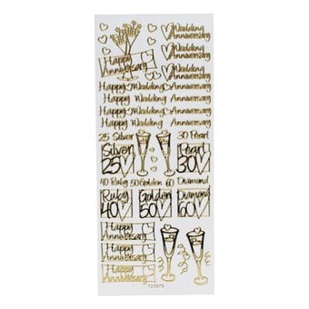 Anita's Gold Wedding Anniversary Outline Stickers
