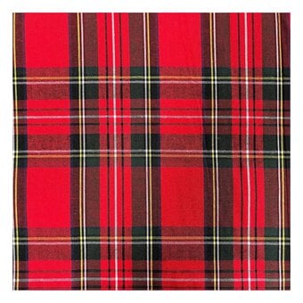 Red and Green Tartan Polycotton Fabric by the Metre image number 2