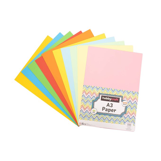 Coloured Paper A3 100 Sheets | Hobbycraft