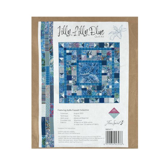 Kaffe Fassett Jilly Lilly Blue Quilt Kit image number 1