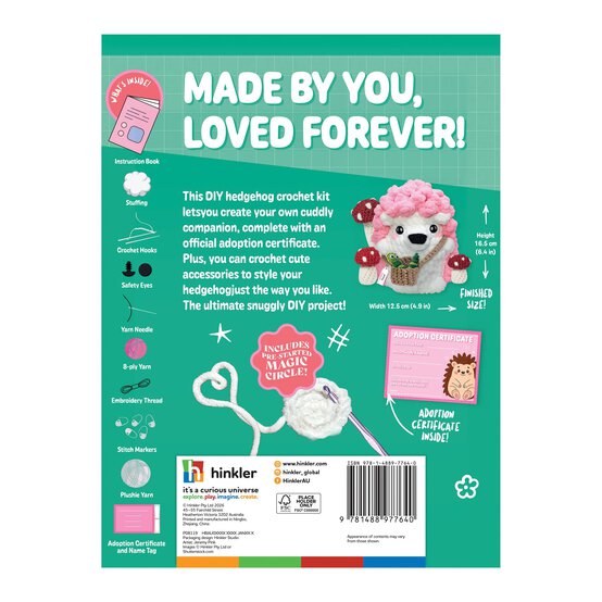 Oh My Craft! Adopt Me Hedgehog Crochet Plushie Kit image number 3