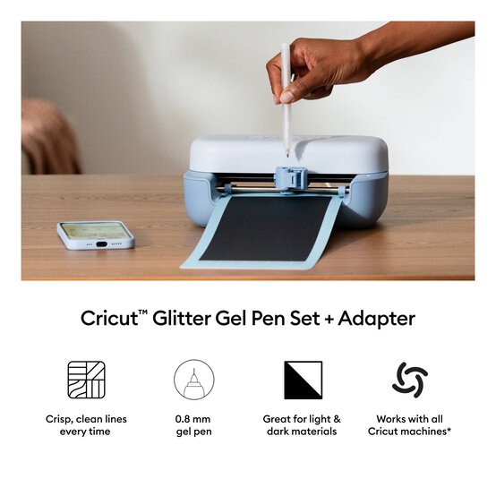 Cricut Black, Gold and Silver Glitter Gel Pens 3 Pack  image number 4