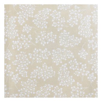 V&A Pressed in Time Beige Sprig Cotton Fabric by the Metre