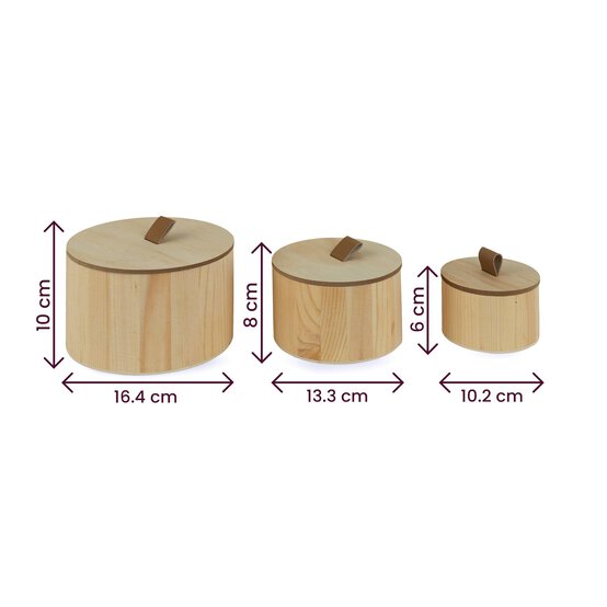 Wooden Circular Nesting Boxes Set 3 Pieces image number 4