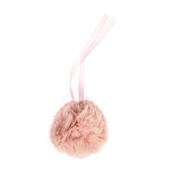 Pale Pink Faux Fur Pom Pom 11cm image number 3
