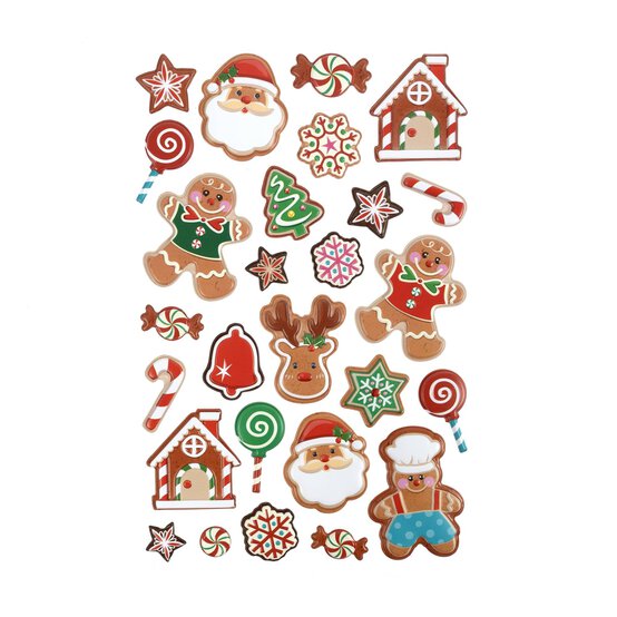 Gingerbread Puffy Stickers image number 1