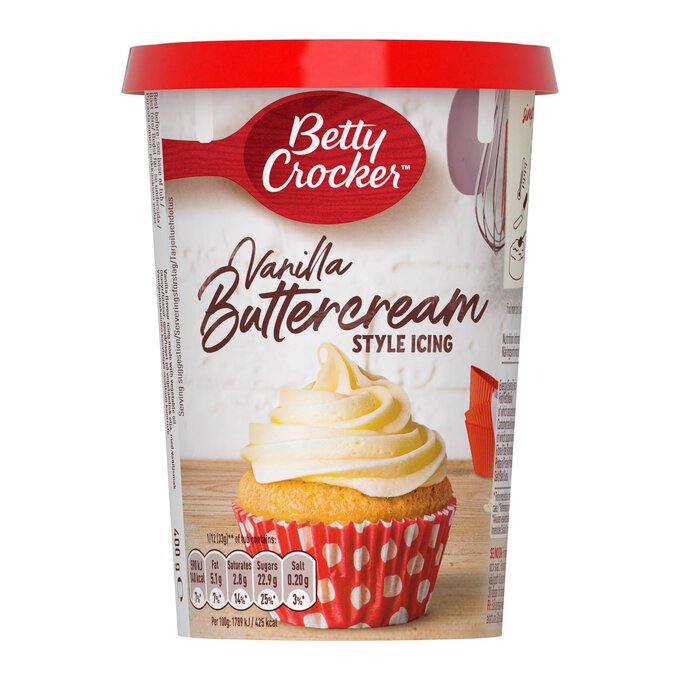 Betty Crocker Velvety Vanilla Buttercream Style Icing 400g image number 1
