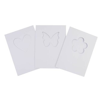 Heart and Flower Aperture Cards and Envelopes 5 x 7 Inches 12 Pack