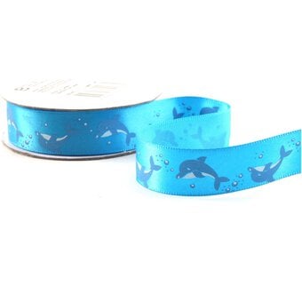 Dolphin Blue Satin Ribbon 16mm x 3m image number 3