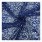 Royal Blue Sequin Floral Lace Fabric by the Metre image number 1