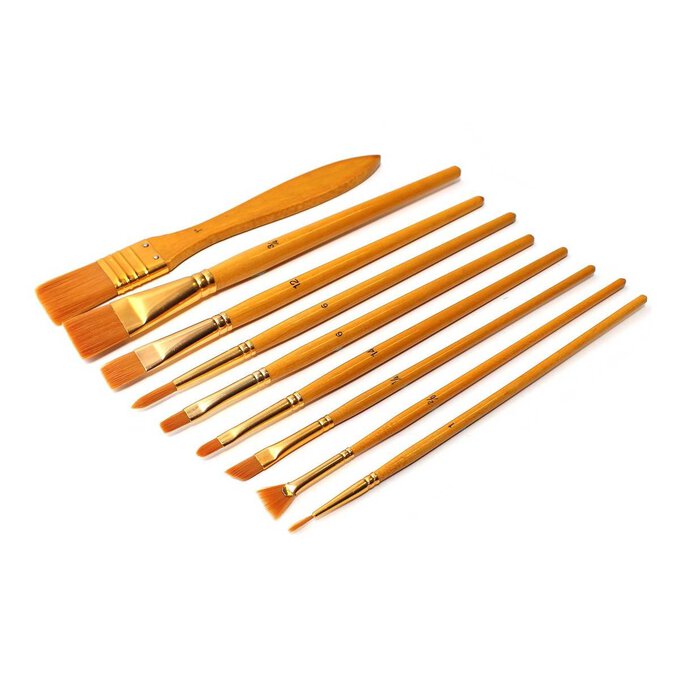 Gold Taklon Brush Set 10 Pack