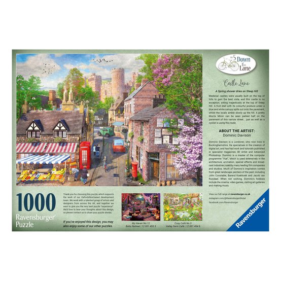 Ravensburger Castle Lane Jigsaw Puzzle 1000 Pieces image number 3