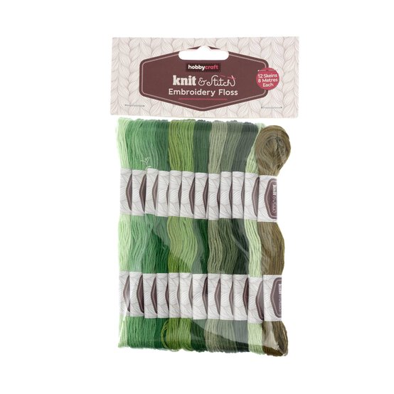 Green Embroidery Floss 8m 12 Pack image number 3