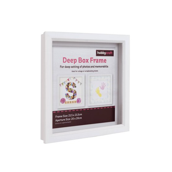 White Deep Box Frame 20cm x 20cm image number 1