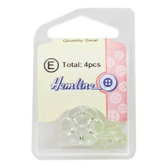 Hemline Emerald Novelty Flower Button 4 Pack