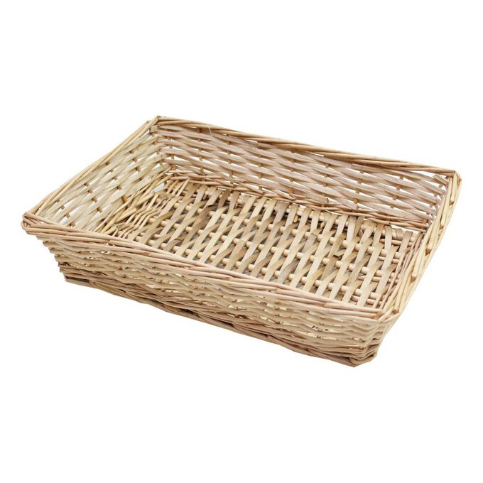 Brown Wicker Tray 41cm x 29cm x 9cm image number 1