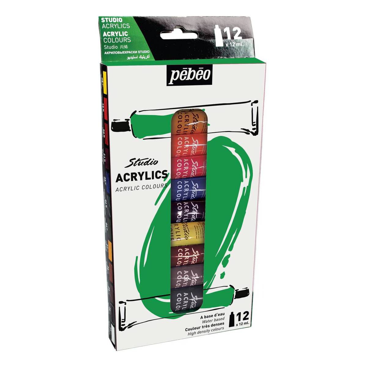 Pebeo Studio Acrylic Paint 12ml 12 Pack Hobbycraft
