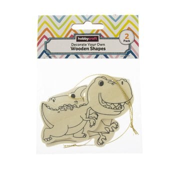 Decorate Your Own Hanging Wooden Dinosaurs 2 Pack image number 3
