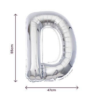 Extra Large Silver Foil Letter D Balloon