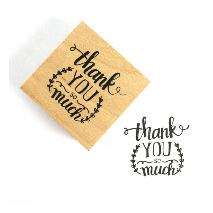 Thank You So Much Wooden Stamp 5cm x 5cm Hobbycraft