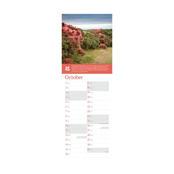 National Trust Coast and Countryside Slim Calendar 2026 image number 3