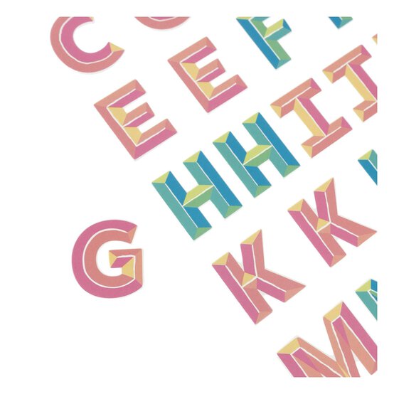 Pastel Chipboard Alphabet Stickers  image number 3