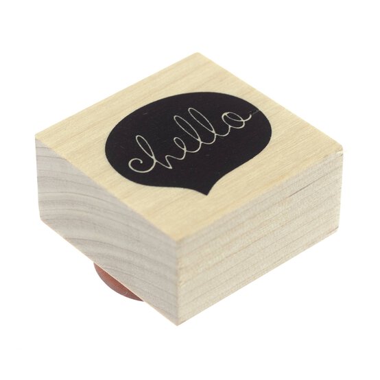 Hello Speech Bubble Wooden Stamp 3.8cm x 3.8cm image number 2