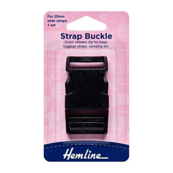 Hemline Black Strap Buckle 25mm