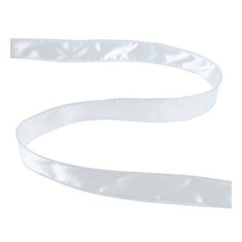 White Wire Edge Satin Ribbon 25mm x 3m