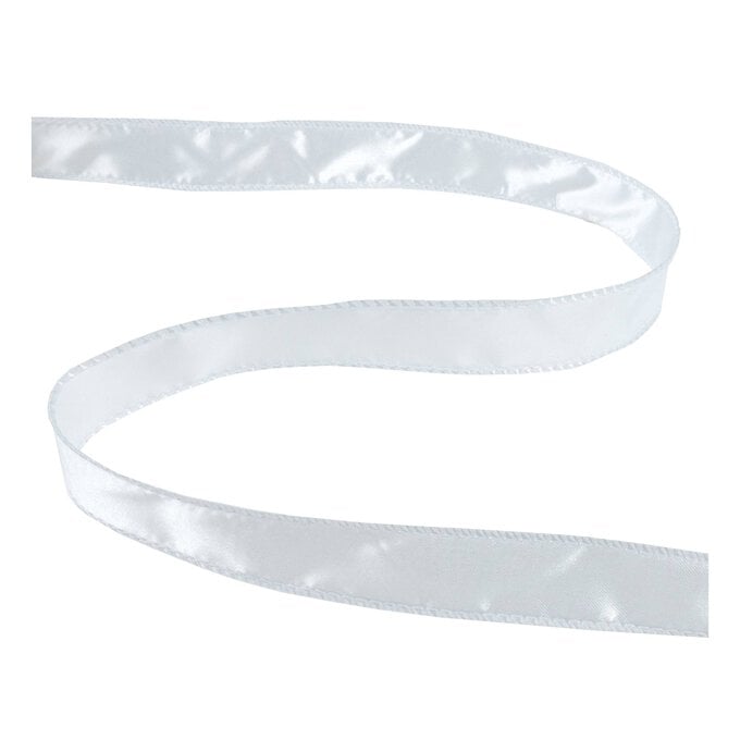 White Wire Edge Satin Ribbon 25mm x 3m image number 1