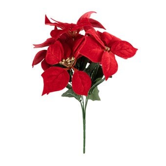 Red Poinsettia Bunch 30cm