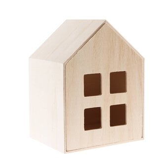 Wooden House with Drawer 20cm
