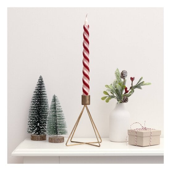 Gold Taper Candle Holder 14cm  image number 1