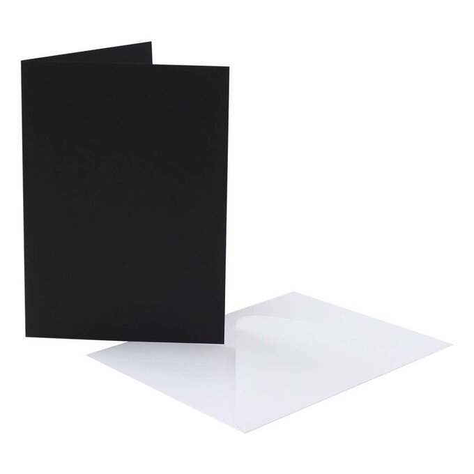 Black C6 Cards and Envelopes 4 x 6 Inches 50 Pack image number 1