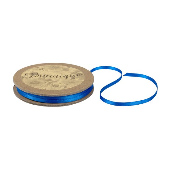 Royal Blue Double-Faced Satin Ribbon 3mm x 5m image number 1